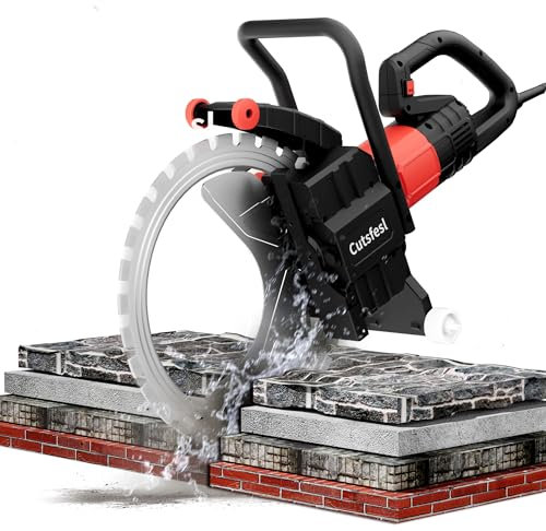 Ring Concrete Cutter Saw, Concrete Saw 20 Inch, 110V Pure Copper Motor with an Intelligent Water Pump for Reinforced Concrete, Ceramic Tiles, Red Brick Walls(110V,Depth of Cut 15.74inch)
