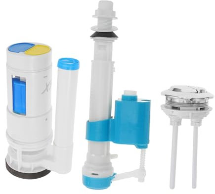 QUMIIRITY Toilet Flush Valve Replacement Kit Large Button Fill Valve Universal 20cm Cistern Water Tank Repair Set for Dual Flush Toilets Water Saving Inside Tank
