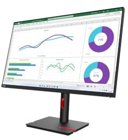 Lenovo ThinkVision T32h-30 Monitor 31.5 QHD IPS, 99% sRGB, USB-C 90W, HDMI 2.1, DisplayPort 1.4, RJ45 LAN, diseño ergonómico Ajustable, TÜV Low Blue Light, Eyesafe, 3 años de garantía