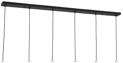 ORION LIGHTSTYLE Deckenbaldachin für Leuchte Baldachin länglich rechteckig, Abzweigdose mit 6 Kabelauslässen (150x10x2.5cm), schwarz - ideal für Esstisch