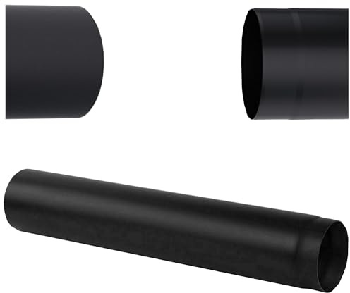 Tuyau de Poêle Noir Ø 200 mm - Longueur 1 m 1000 mm - Acier Épais 2 mm - Conduit de Fumée Haute Température, Étanche et Résistant - Pour Poêles à Bois, Cheminées et Inserts