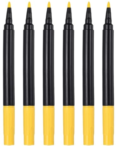 PATIKIL Liquid Chalk Markers, 6 Pcs Chalk Board Dry Wet Erase Pens Fine Tip Washable Window Marker Pens for Blackboard Home Kitchen Fridge Calendar Whiteboard Clear Glass, Bright Yellow