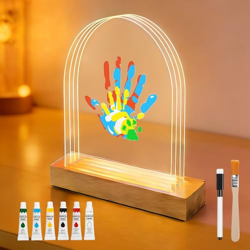 Set de Huellas Familiares para 5 Personas, Huellas de Manos Familiares marco, Huellas Bebe Recien nacido, Regalo Único para Padres y Bebés, Decoración del Hogar(Blanco)
