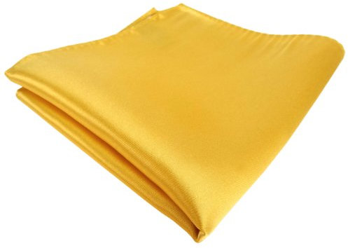 TigerTie gewebtes Satin Seideneinstecktuch in gold hellgold - Einstecktuch 100% reine Seide