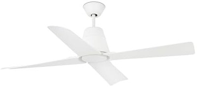 FARO BARCELONA 33480 - TYPHOON Ventilador de techo blanco con motor DC ø130 Blanco 4 Palas ip44