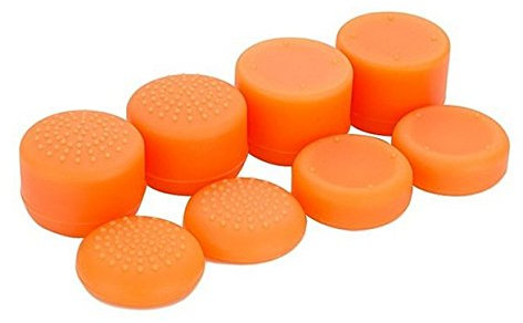 8 Stück Pcs Analog Controller Gamepad erhöhte Antislip Daumen Stick Griff Thumbsticks Joystick Kappe Abdeckung für PS4, PS3, Ausschalter Pro, Xbox One, Xbox 360, Wii U, PS2 Controller (orange)