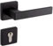 Gedotec Türklinke Schwarz Matt | PZ - Zylinder | 1x Set Türbeschlag schwarz, Türgriff modern Zimmertür eckiger Rosette für Innentüren | Drücker-Paar schwarz matt | PUSH 1317 | Türgarnitur Design