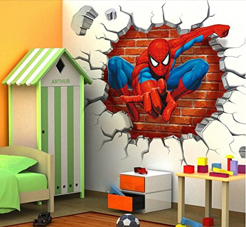 Spiderman Wandaufkleber Kinder Jungen Schlafzimmer Aufkleber Kunst Wandbild Dekor.