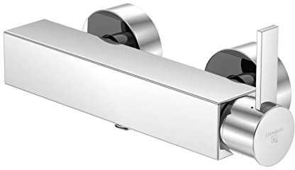 Steinberg Serie 120 Wannen-Einhebelmischer, hochwertige Bad-Armatur aus massivem Messing, Hochglanz polierte Chrom-Oberfläche