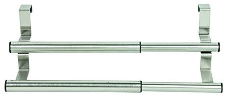 Gravidus Ausziehbarer Edelstahl Tür-Handtuchhalter - Rostfrei Einfach Einzuhängen für Türstärken bis 2cm, Erweitert von 25 bis 40cm, Praktischer Badezimmerhelfer