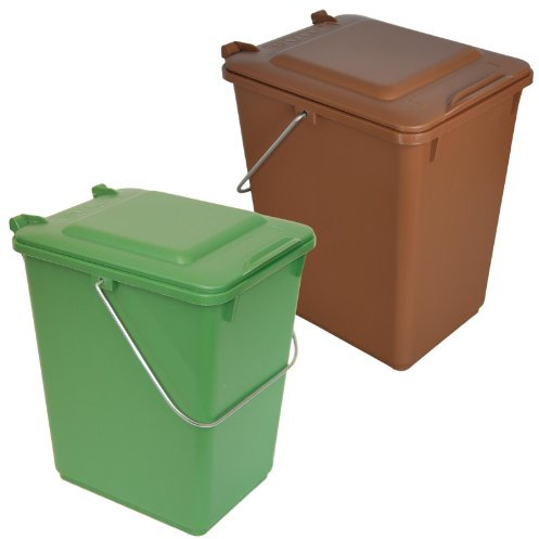 Sulo 2 x Bio Boy Müllbehälter für Küche und Garten 10 Liter im Set braun + grün BIOABFALL