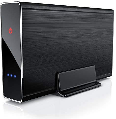 CSL - Case per Hard Disk 3.5 Pollici Esterno USB 3.0 - Custodia in Alluminio- per SSD e HDD - SATA - UASP - Super Speed 5 Gbit s - Plug e Play - Hot-Plug - con Alimentatore Incluso - Nero - Offerta