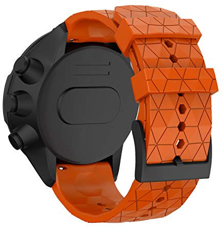 RongYooo Ersatzarmbänder für SUUNTO 9 Baro/für SUUNTO 9 Armband (kompatibel für SUUNTO 9 Baro/für SUUNTO 9) Edelstahlarmband. (Orange)