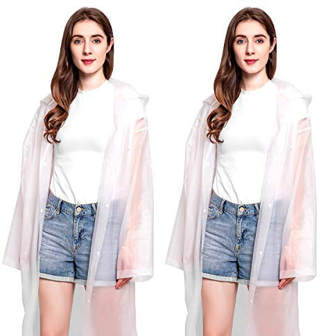 Mitening 2 Stück Regenponcho Herren Damen Wasserdicht Regencape Festival Regenjacke Regenmantel Poncho Fahrrad Regenkleidung Regenschutz Regen Zubehör für Wandern Camping Radfahren Reisen