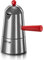 ILSA Pop Carmencita, Cafetera de aluminio, inducción, mango rojo, 3 tazas