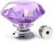 CZC HOME 10pcs 40mm Crystal Glass Door Drawer Knobs Diamond Cut Drawer Handles with 3 Sizes Screws for Cupboard Cabinet Wardrobe Home Decorating, Purple