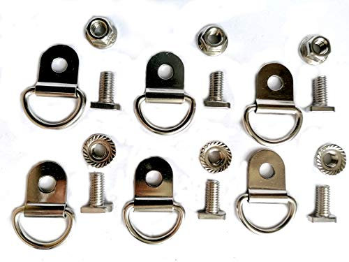 6 occhielli di ancoraggio piccoli, 6,2 mm, con vite a testa martello, M6 x 12, in acciaio inox