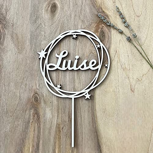 Caketopper personalisiert mit Name Tortenstecker Kuchen Wunschname graviert Kuchentopper