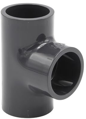 PVC-Muffe T-Stück 90° I 32mm I 1 Zoll I Klebemuffe I PVC-Rohrmuffe mit 2-Anschlüssen I Rohr-Verbindungsstück PVC-Fitting I bm067