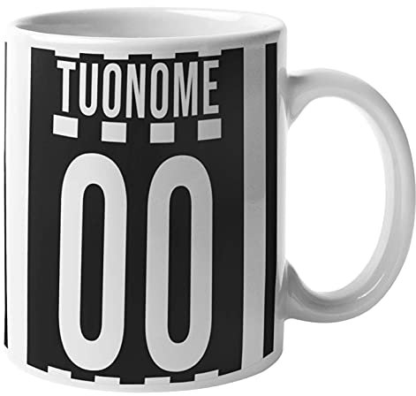 CHEMAGLIETTE! Tazza personalizzata Divertente Idea Regalo Mug Simpatica Con Stampa Nome e Numero Squadra del cuore Tifosi Bianconero