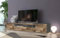 Dmora Mobile Porta TV Salvatore, Credenza Bassa da Soggiorno a 3 Ante, Base Porta Televisione, 100% Made in Italy, cm 200x40h37, Ardesia e Acero, con Luce LED