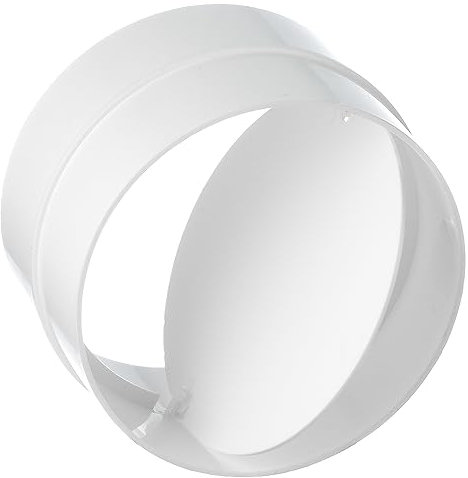 Ø 125mm / 5 inch Plastic Ventilation Pipe Connector with Backdraught Shutter/Non-Return Damper Flap
