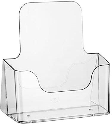ogoPLUS Aufsteller (1 Stück), Hochformat, Auswahl an DIN A5, transparenter Prospektständer/Flyerständer/Prospekthalter/Prospektbox, glasklar, leichte Neigung für optimales Blickfeld