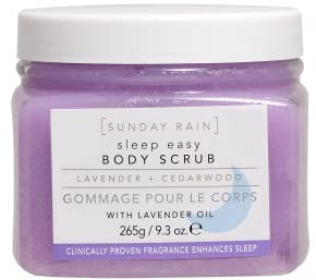 Sunday Rain Sleep Easy Polishing Body Scrub for Dry Skin, Calming Lavender Scent, Vegan and Cruelty-Free, 265g