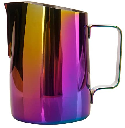 Dianoo Milk Frothing Pitcher With Handle, 600ml Stainless Steel Steaming Pitcher, Espresso Milk Frother Cup For Coffee Cappuccino Latte Art, Multicolor