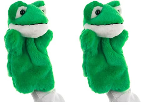 ibasenice 2 STK Spielzeug Flauschige Kuscheltiere Pompones De Porristas Marionette Puppe Frosch Eltern-Kind
