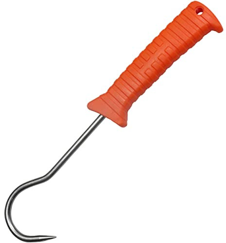 K&S Wildkameras Ausbeinhaken Fleischhaken Edelstahl 24,3 cm Zerwirkhilfe Orange Jagd Wildbergehilfe