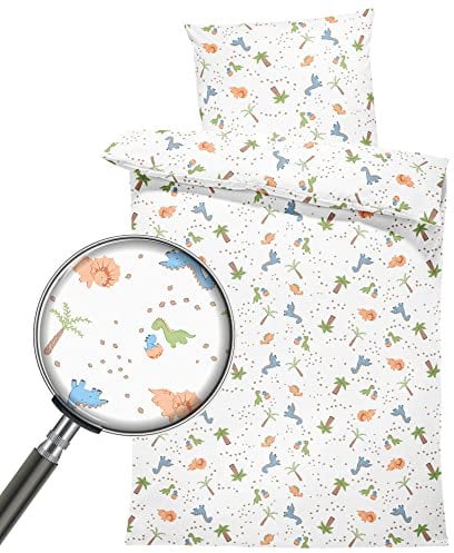 Kinderbettwäsche Baby Bettwäsche 90x120 cm aus Baumwolle - Kinder Set von Duvet Cover 90 x 120 und Kissenbezug 40x60 cm Junge und mädchen babybettwäsche bettbezug für Kleinkind Oeko-Tex