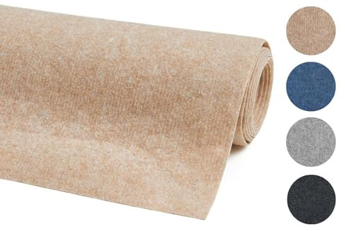 andiamo Teppichboden Milo - einfach zu verlegen - Auslegware Teppichboden - Meterware Bodenbelag in feiner Rippenstruktur - 200 x 300 cm Beige