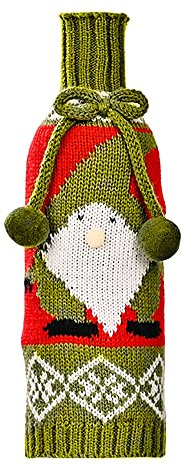 Cute Christmas Jumper Wine Bottle Cover, Reusable Wine Bottle Cover for Christmas Party Christmas Table Decoration, A