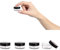 OBYJCA 4 Pcs Small Travel Pots for Toiletries, 10 Gram Sample Pots for Cosmetics, Cosmetic Pots with Lids, Lip Balm Containers, Plastic Makeup Sample Containers Pot Jars(Black)