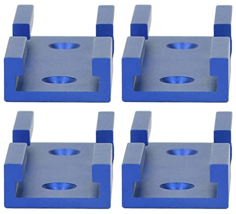 Woodworking Cross Track Connector, 4PCS Aluminum Multi T Track, Intersection Parts Woodworking Track Connector for Carpenter (Red), Nozzles (Blue)