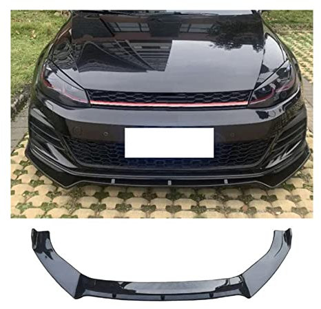 Huqwsa Für VW Für Golf 7 7.5 MK7 Für Golf 6 Für GTI R20 Auto Frontschürze Lippe Diffusor Spoiler Deflector Guard Splitter Chin Shovel Body Kit (Schwarz, Glänzend)