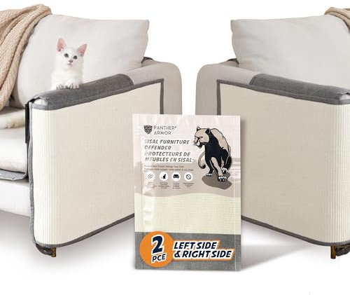 Panther Armor Kratzmatte & Kratzschutz für die Katze - Natürlicher Sisal Kratzteppich & Kratzmöglichkeit für das Sofa - Katzen Couch Abdeckung