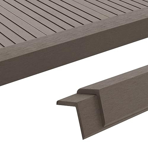 Homgoday Eckprofile für WPC Terrassendielen, 5 Stück, 170 cm, braun, für den Garten, Terrasse