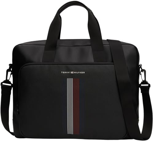 Tommy Hilfiger Herren Laptoptasche Foundation Computer Bag mit Reißverschluss, Schwarz (Black), Einheitsgröße