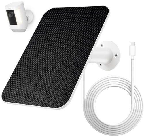 Solar Panel for Ring Camera, 4W Solar Power Charger for Ring Spotlight Cam Plus and Spotlight Cam Pro(Battery), 13ft Long Cable - IP65 Waterproof Solar Charger - Special Made for Ring Camera (1 Pack)