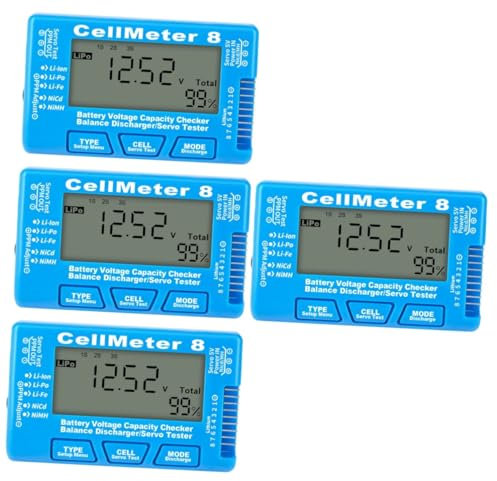 HEMOTON 4 Stück Batterietester Batteriekapazitätsprüfer Tester Für Lithium-batterien Batterieprüfer Batterie Kapazität Tester Lipo-batterie-checker Akku Tragbar Elektronisch Anzahl Regler