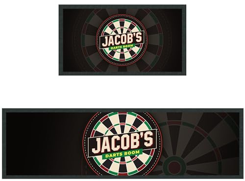 Purple Print House Personalised Darts Bar Runner Rubber Drip Mat Darting Venue Pub Decorations Indoor Outdoor Games Room, Large - 880x250, White