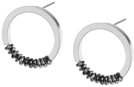 Ernstes Design Ohrstecker Ohrringe E681 Edelstahl Hämatit Stecker