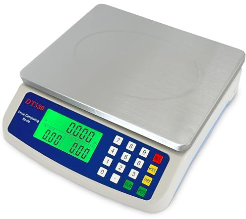 Báscula digital grande de cocina de 40 kg, de acero inoxidable, báscula de conteo de precios, báscula de conteo de delicatessen con pantalla LCD para hornear pan, cocinar carne, piezas de preparación