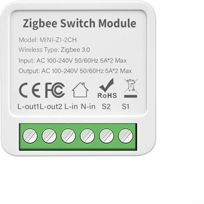 Oniissy Für ZigBee für Tuya Smart Switch – Fernbedienung, Sprachsteuerung, Miniaturgröße – für Heimautomatisierung, 2/3/4-Gang, 2-Wege-Steuerung, WiFi-kompatibel (2-Wege-Schalter)