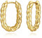 CyxenNova Kleine Creolen Gold Ohrringe Damen, 18K Vergoldet Huggies, Klobig Dick, Hypoallergen Leicht Schmuck, Geschenke für Frauen (Twisted Huggie)