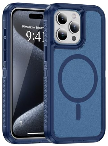 Ethanger Magnetisch Handyhülle für iPhone 13 Pro Max Hülle, Blau | Kompatibel mit MagSafe, Militärschutz Stoßfest, PC Rückseite + TPU Bumper, Matt Schutzhülle