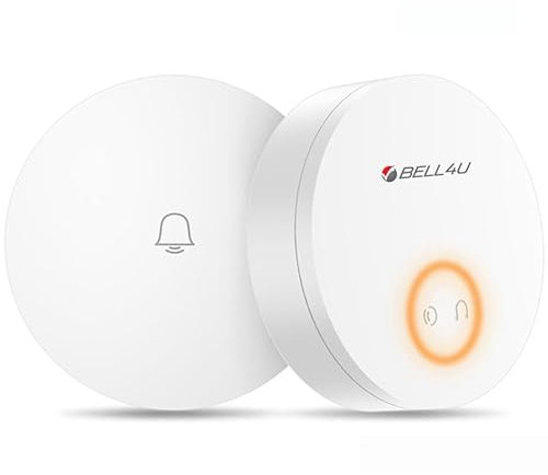 Bell4U Campanello radio WiFi, per esterni, impermeabile, compatibile con app per smartphone, 0-110 dB, forte campanello con 32 melodie, campanello con flash a LED