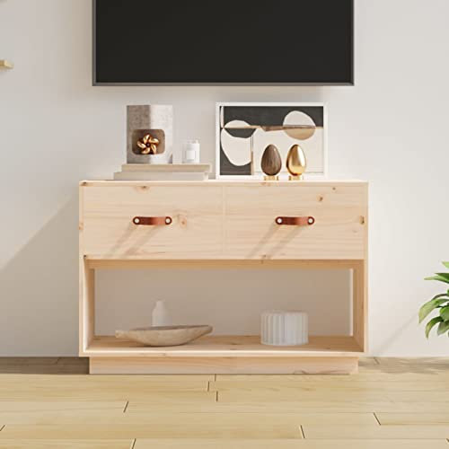 Sufrk TV-Schrank 90x40x60 cm Massivholz Kiefer HiFi Schrank Fernsehunterschrank Tv Highboard